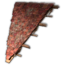Angle de toit en tuiles triangulaire inversé à 60°, pans de bois