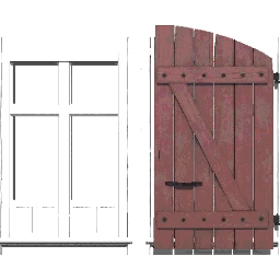 Abgerundeter Fensterladen