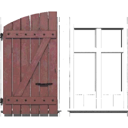 Abgerundeter Fensterladen
